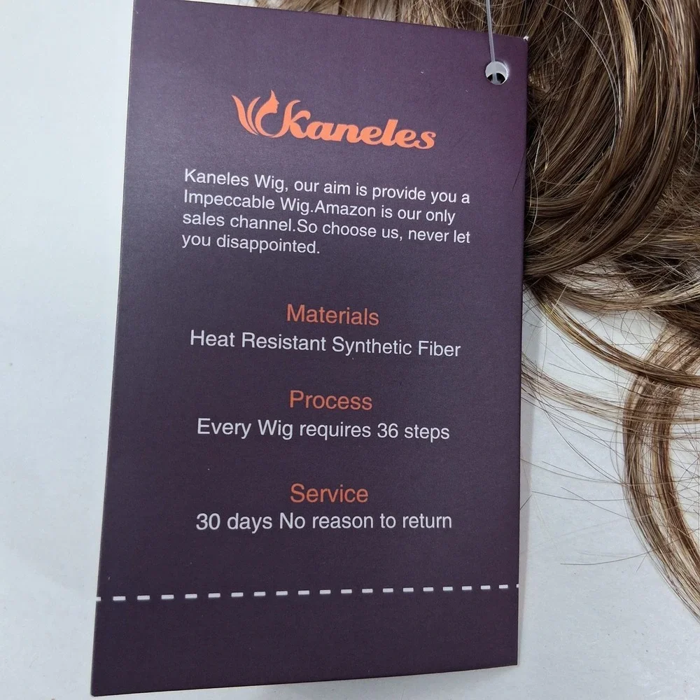 Kaneles S327 Mullet Wig Light Brown Blonde Mix Heat Resistant Synthetic Fiber
